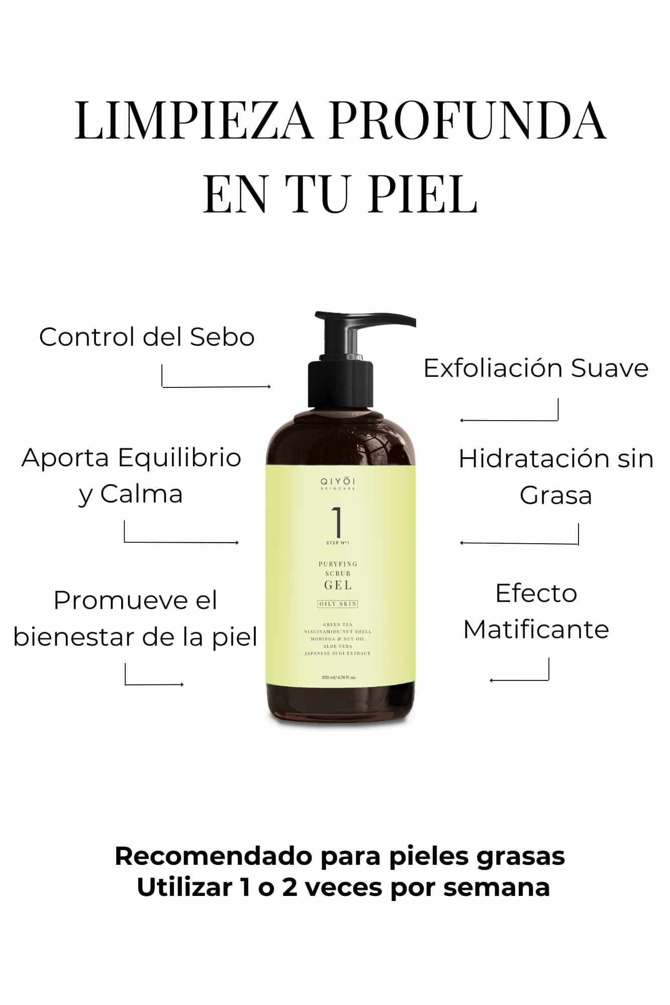 Gel Exfoliante Purificante de Qiyoi